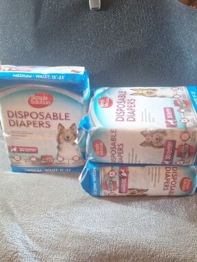 NWT Simple Solution Medium Disposable Dog Diapers - Blue/White